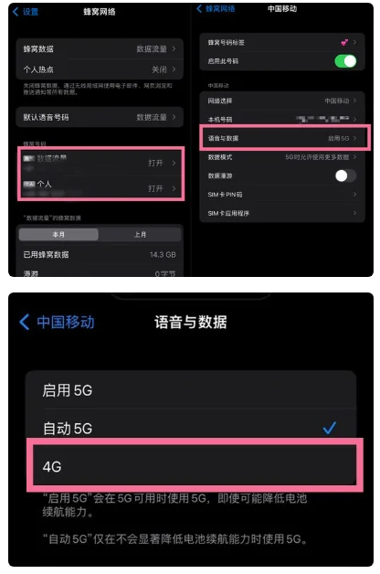 饶平苹果手机维修分享iPhone14如何切换4G/5G? iPhone14 5G网络切换方法 